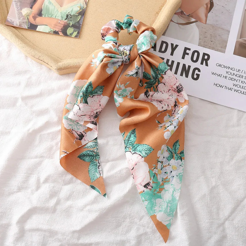 SatinÉclat™ Bow Satin Long Scrunchies