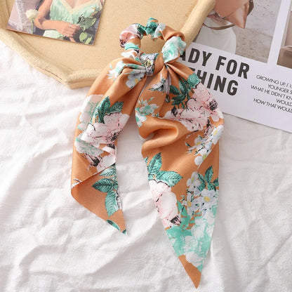 SatinÉclat™ Bow Satin Long Scrunchies