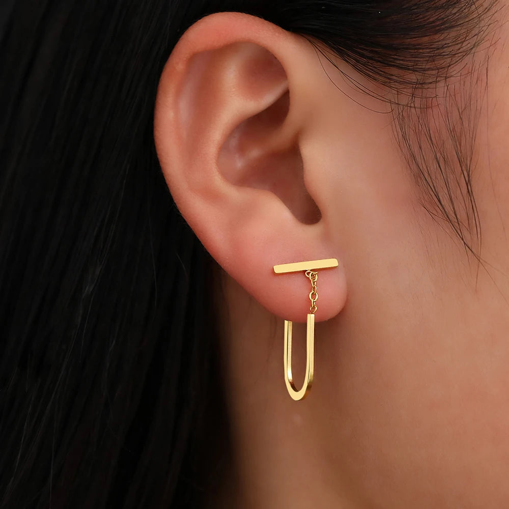 Elara Jewelry™ Elowen U-Link Drop Earrings