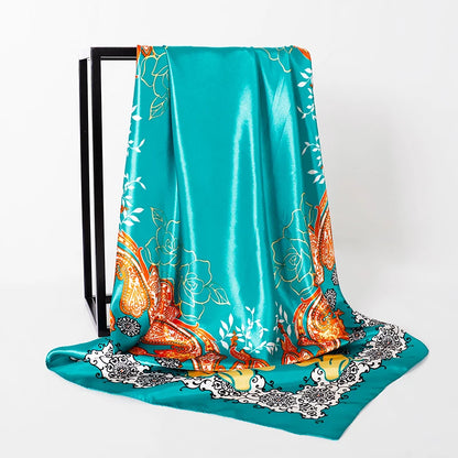 SatinÉclat™ Fashion Silk Square Scarf for Women