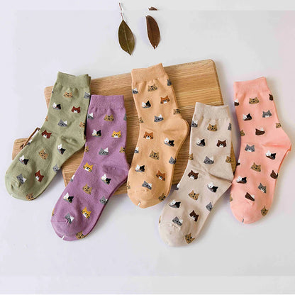 Tất 5 đôi in hình mèo Lunara Winter™