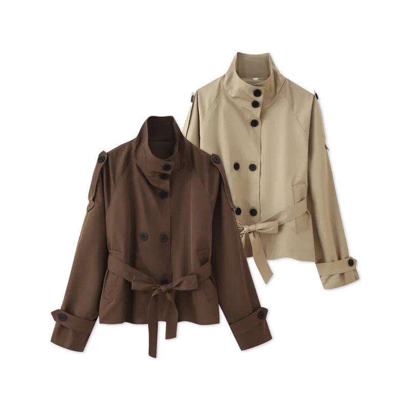 Lunara Winter™ Cropped Belted Trench Jacket
