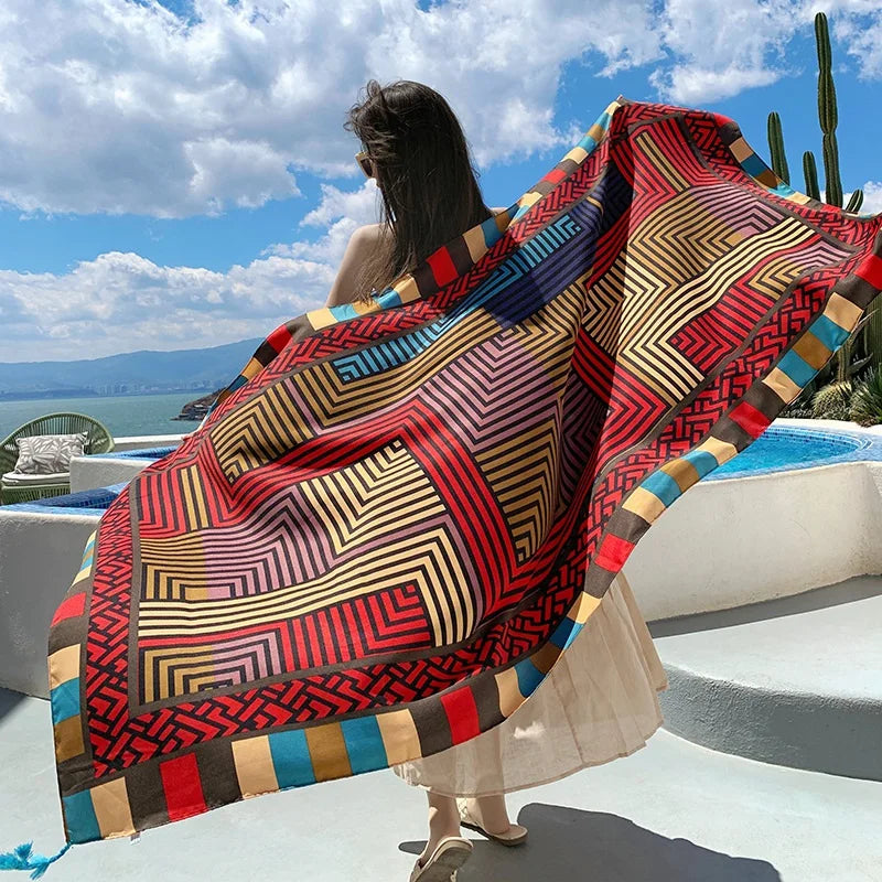SeaLure™ Aura Artisanal Silk-Blend Shawl