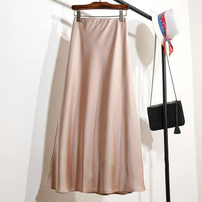 Satin Éclat™ Elegant Satin Long Skirt