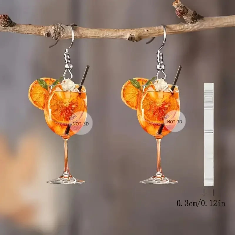 Elara Jewelry™ Aperol Glow Cocktail Earrings