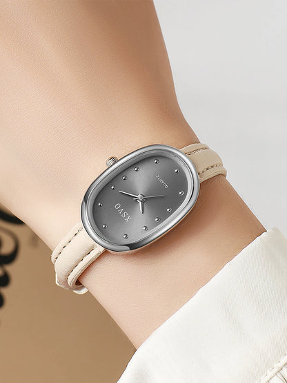 Velya Watches™ Metallisches Lederarmband für Damen