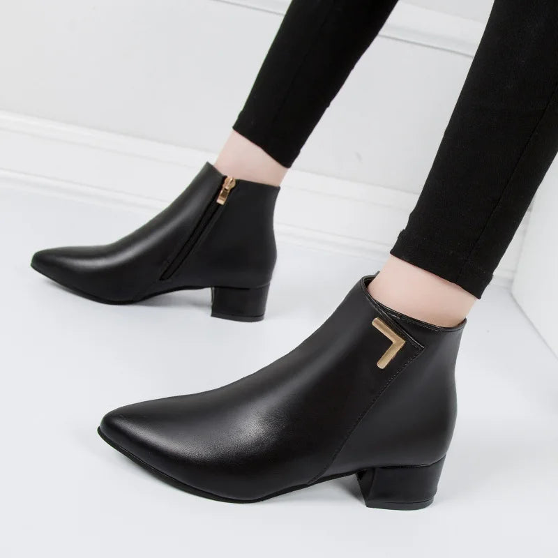 Solenne Shoes™ Fur-Lined Ankle Boots