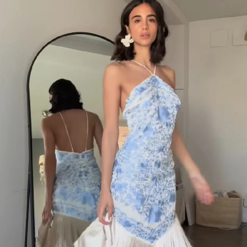 Amoura Dresses™ Embroidered Dress with Fringed Trim