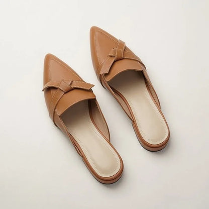 Solenne Shoes™ Pointed Toe Semi-Slippers Flat