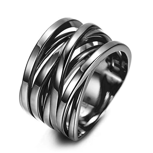 Elara Jewelry™ Twisted Multi-Band Ring