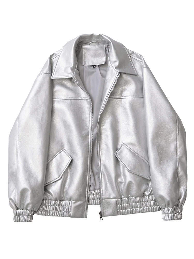 Jaqueta bomber de couro recortada Lunara Winter™