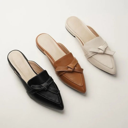 Solenne Shoes™ Pointed Toe Semi-Slippers Flat