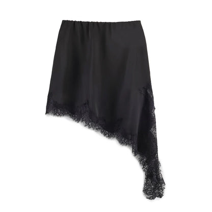 Satin Éclat™ Vintage Satin Lace Mini Skirt