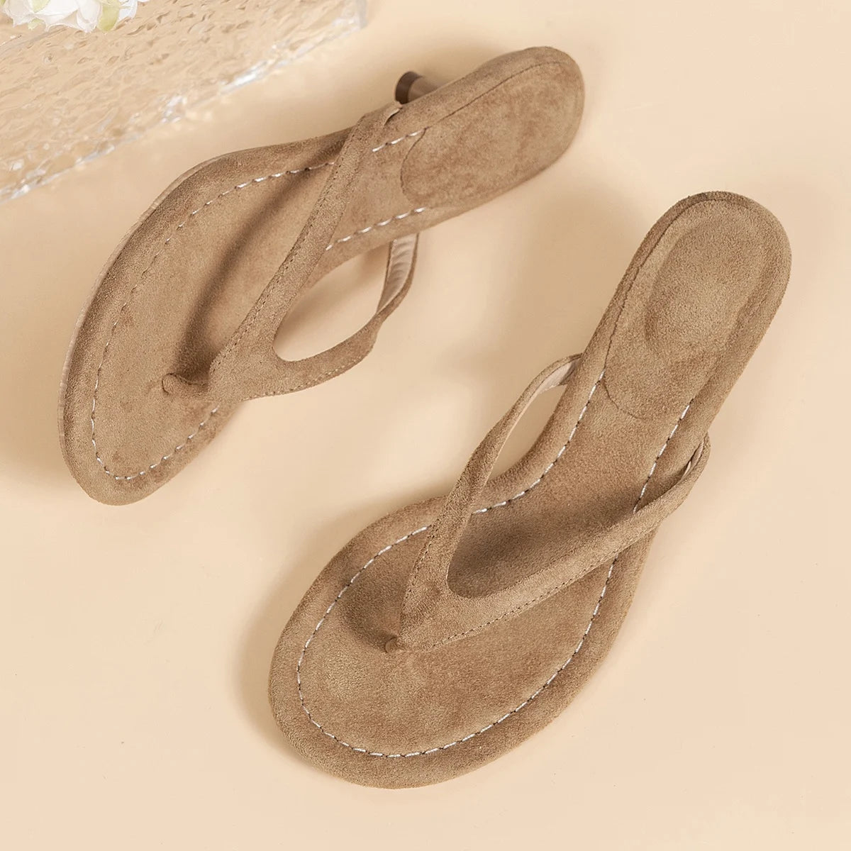 Solenne Shoes™ Thin Mini Heel Flip Flops