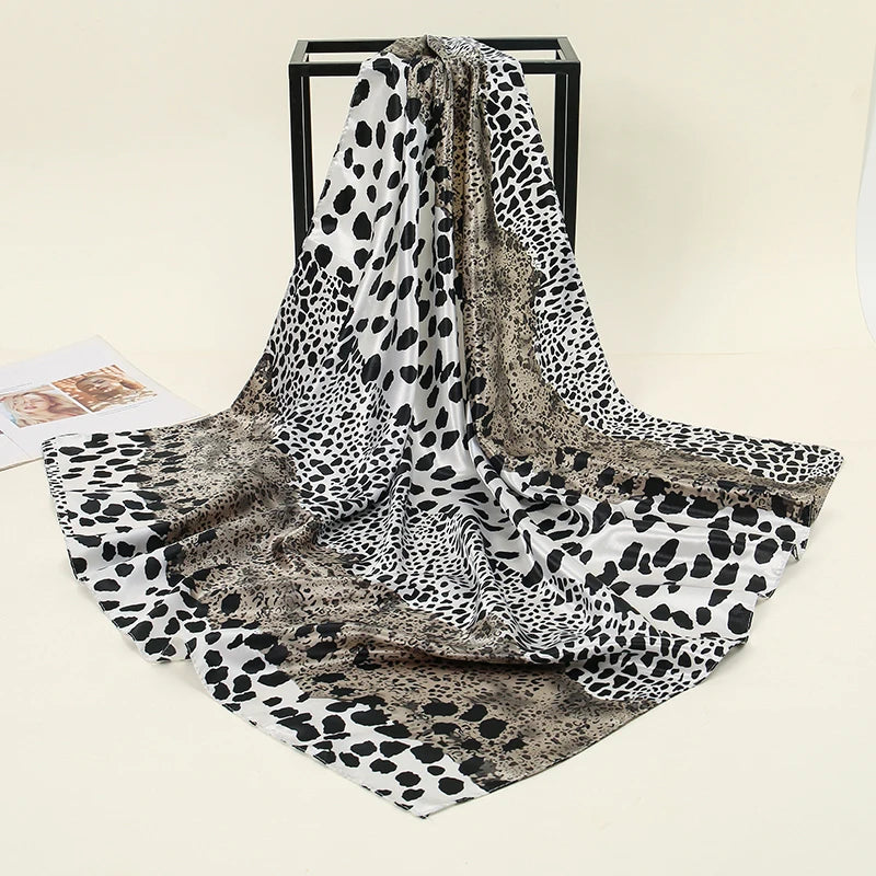 SatinÉclat™ Fashion Silk Square Scarf for Women