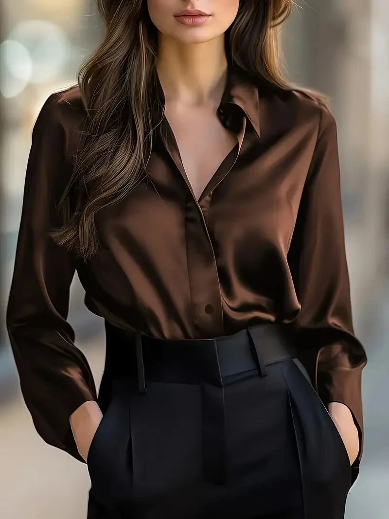 SatinÉclat™ Long Sleeve Blouse