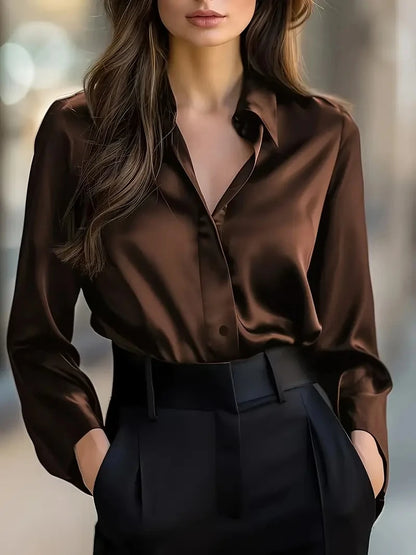 SatinÉclat™ Long Sleeve Blouse