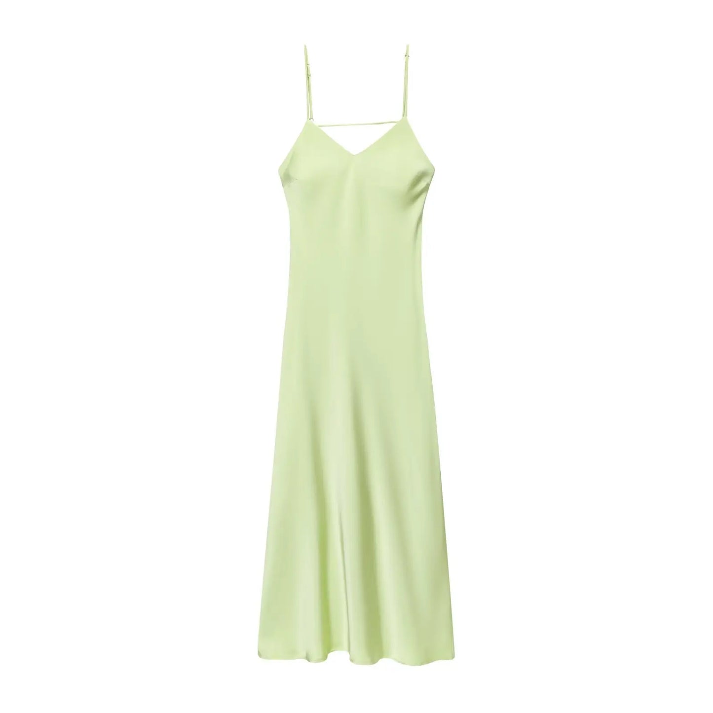 Satin Éclat™ Women’s V-Neck Long Dress