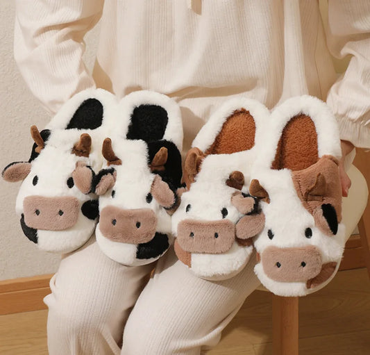 Lunara Winter™ Cow Theme Slippers