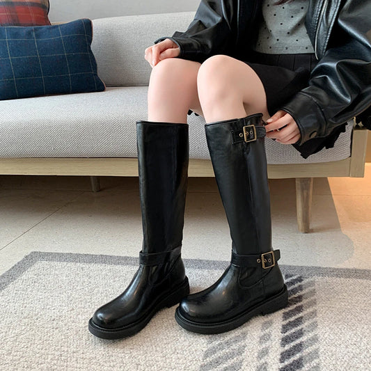 Lunara Winter™ Women’s Leather Boots with Buckle Detail