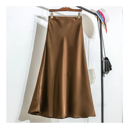 Satin Éclat™ Elegant Satin Long Skirt