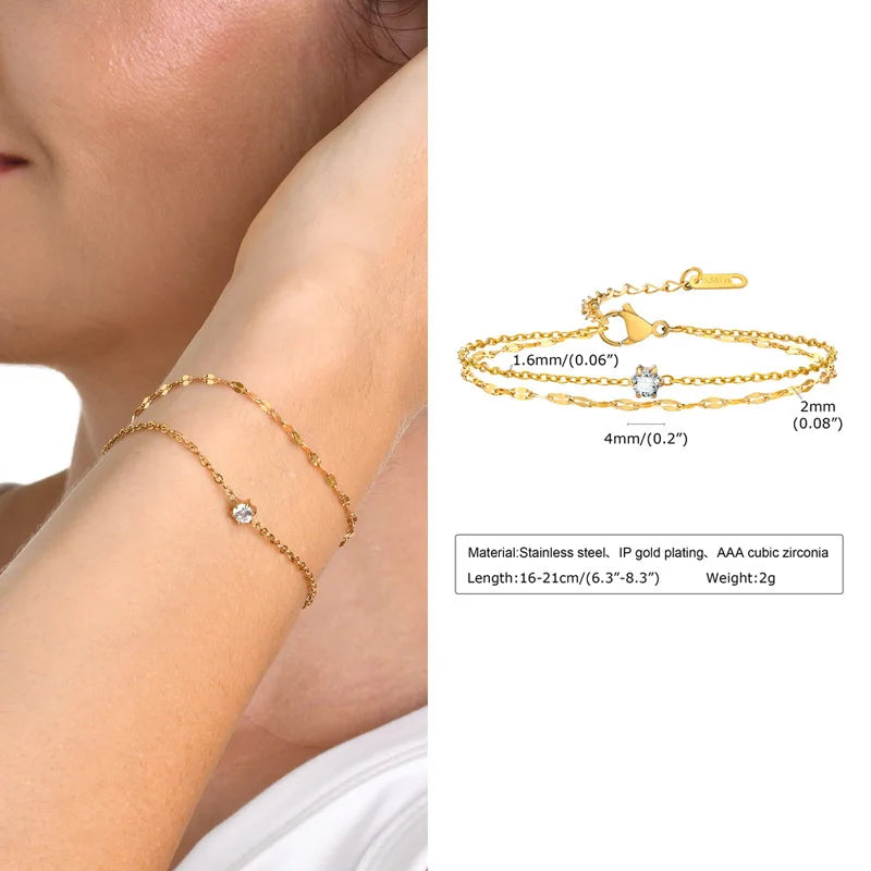 Elara Jewelry™ Délia Double Chain Anklet