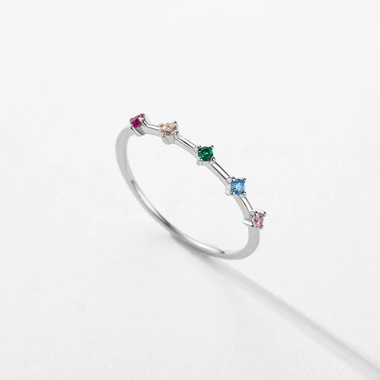 Elara Jewelry™ Aurielle Rainbow Line Ring