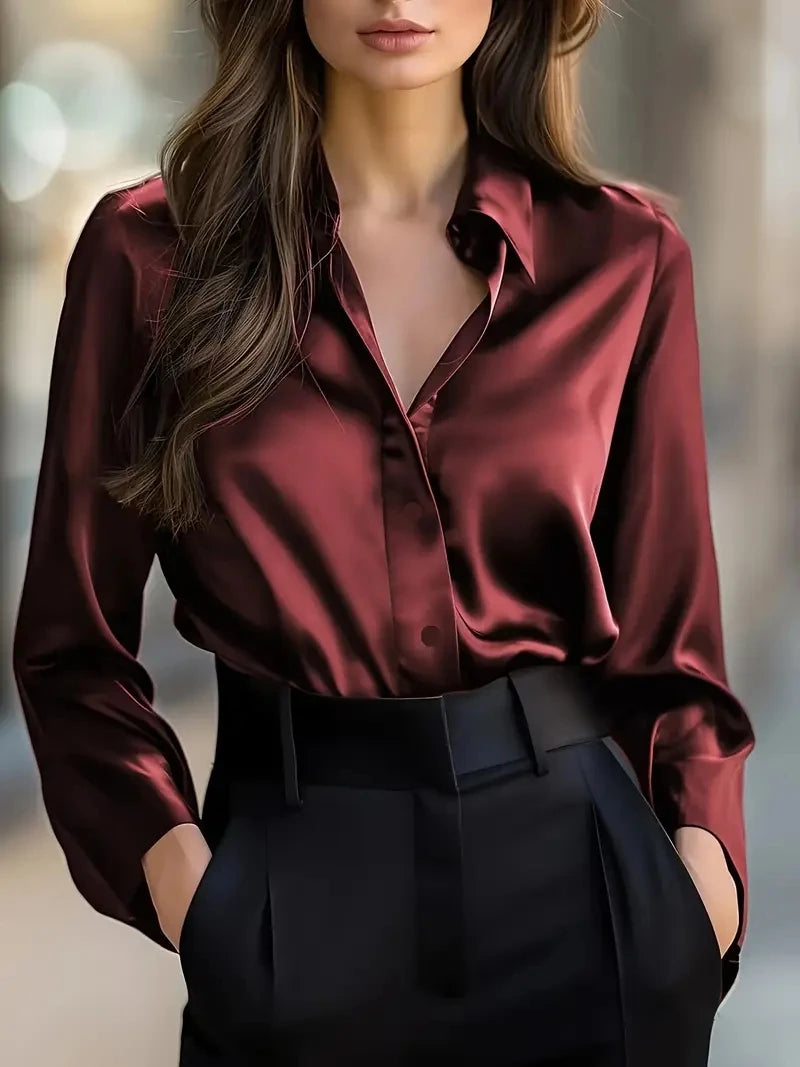 SatinÉclat™ Long Sleeve Blouse