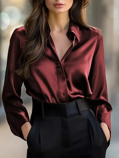 SatinÉclat™ Long Sleeve Blouse