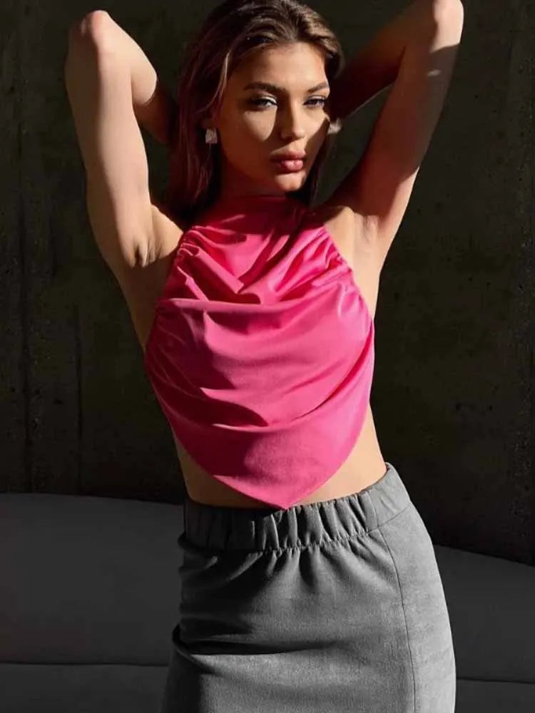 Satin Éclat™ Backless Halter Top