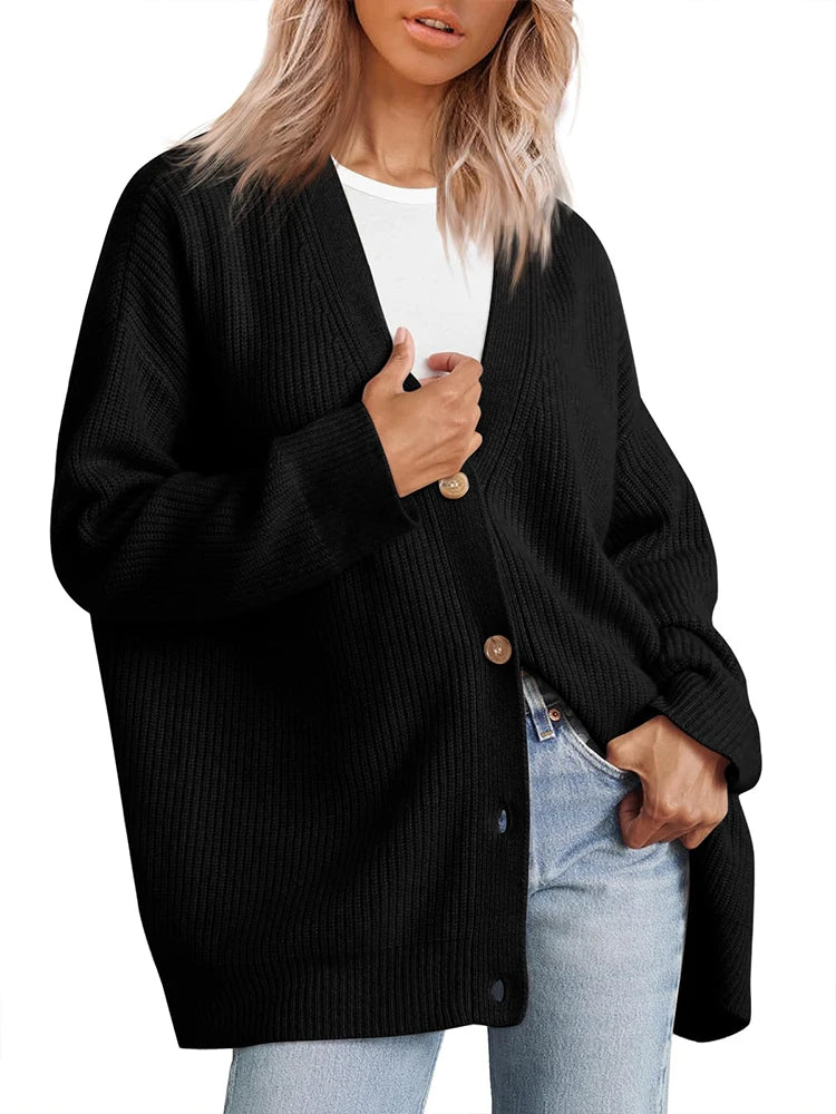 Lunara Winter™ Strickjacke mit V-Ausschnitt