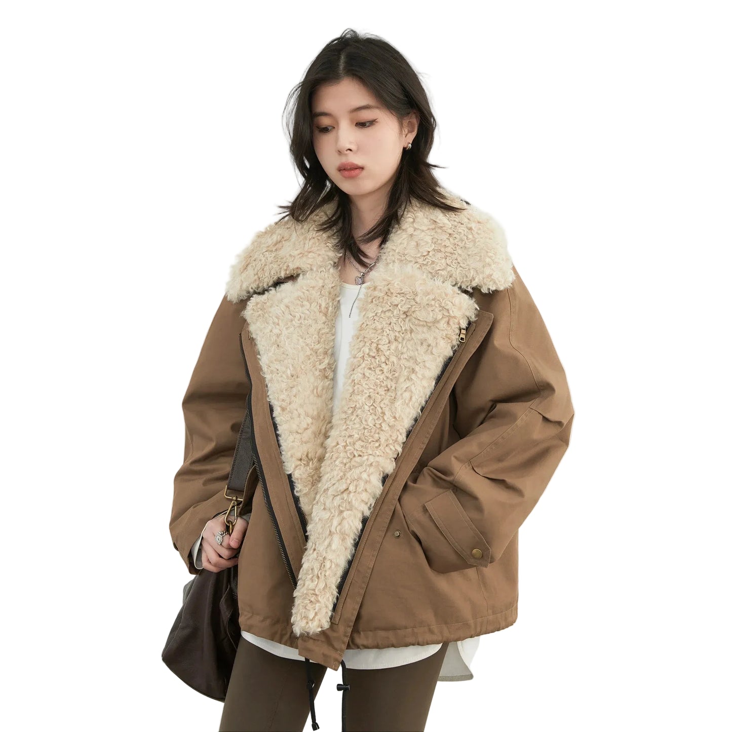 Lunara Winter™ Faux Fur Collar Utility Jacket