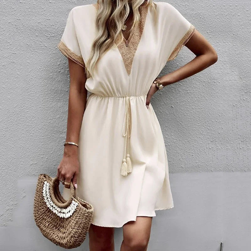Amoura Dresses™ Summer Solid Kurzarm