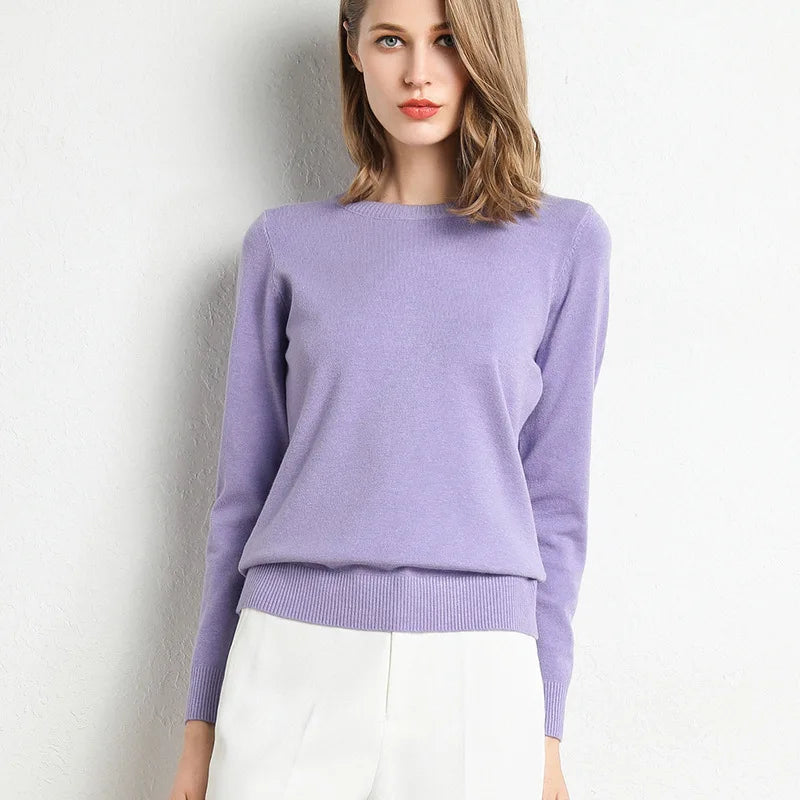 Pullover in cashmere slim con scollo a O Lunara Winter™