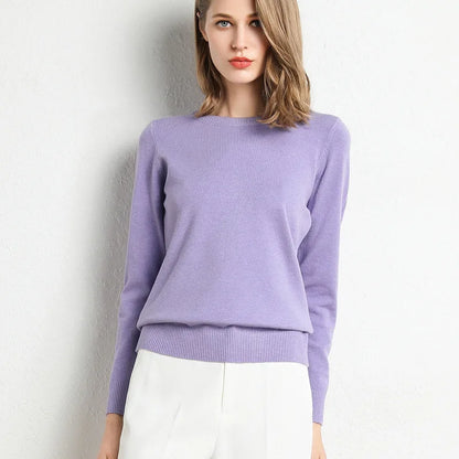 Pullover in cashmere slim con scollo a O Lunara Winter™