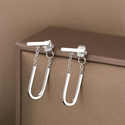 Elara Jewelry™ Elowen U-Link Drop Earrings