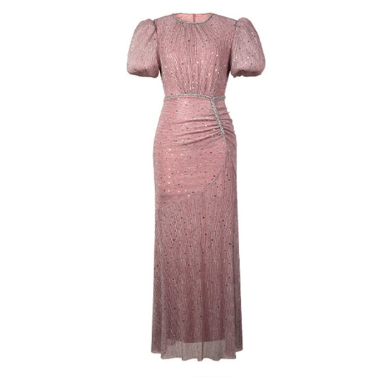 Amoura Dresses™ O-Neck Slim Long Dress
