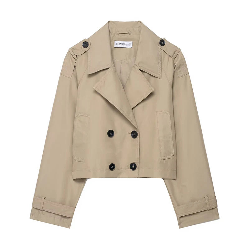 Lunara Winter™ Double Breasted Short Trench Coat