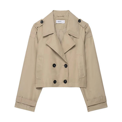 Lunara Winter™ Double Breasted Short Trench Coat