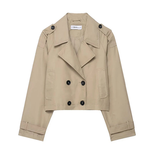 Lunara Winter™ Double Breasted Short Trench Coat