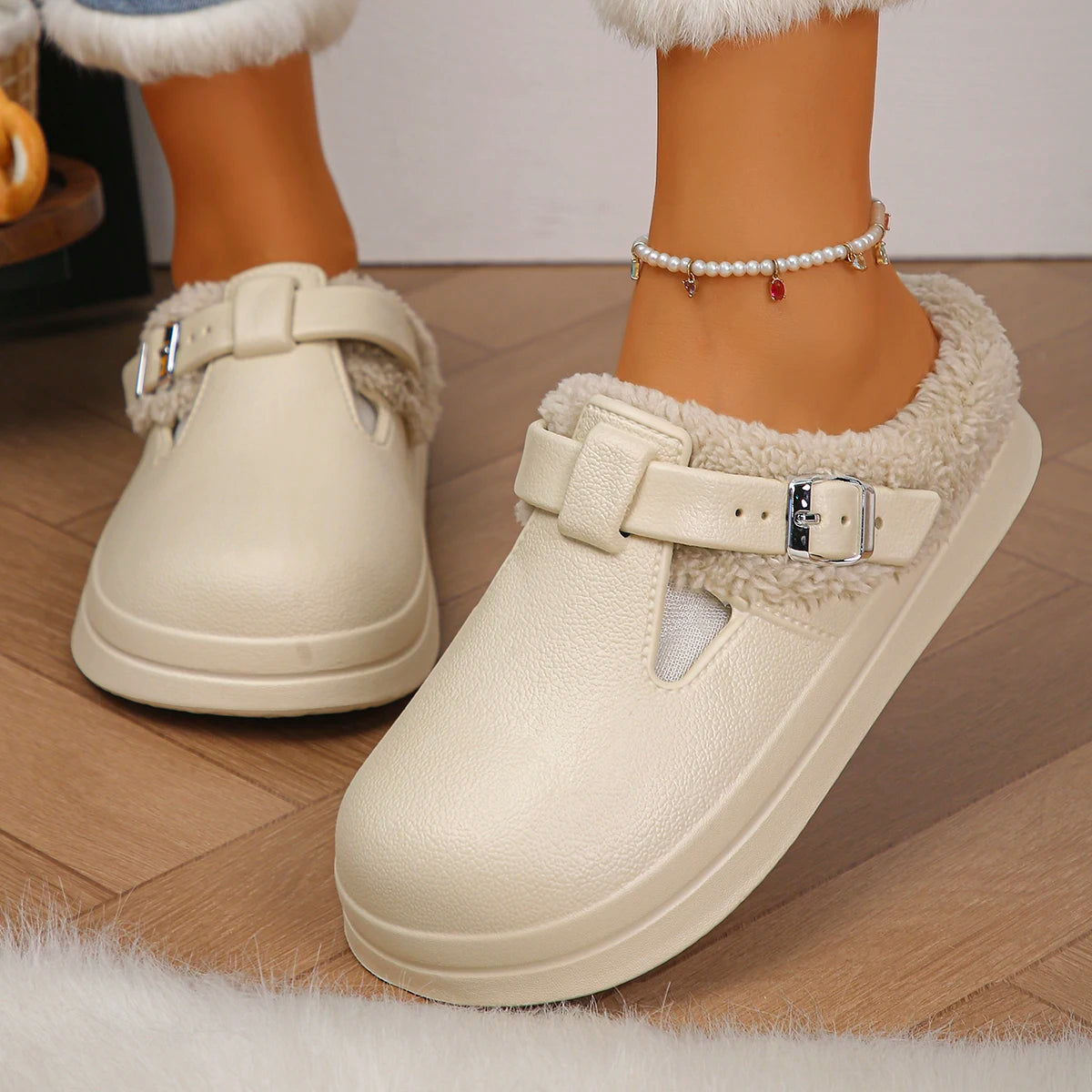 Chinelos mules femininos Lunara Winter™