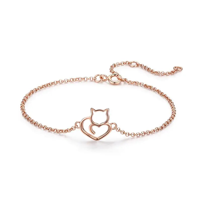 Elara Jewelry™ Bezauberndes Katzenherz-Armband