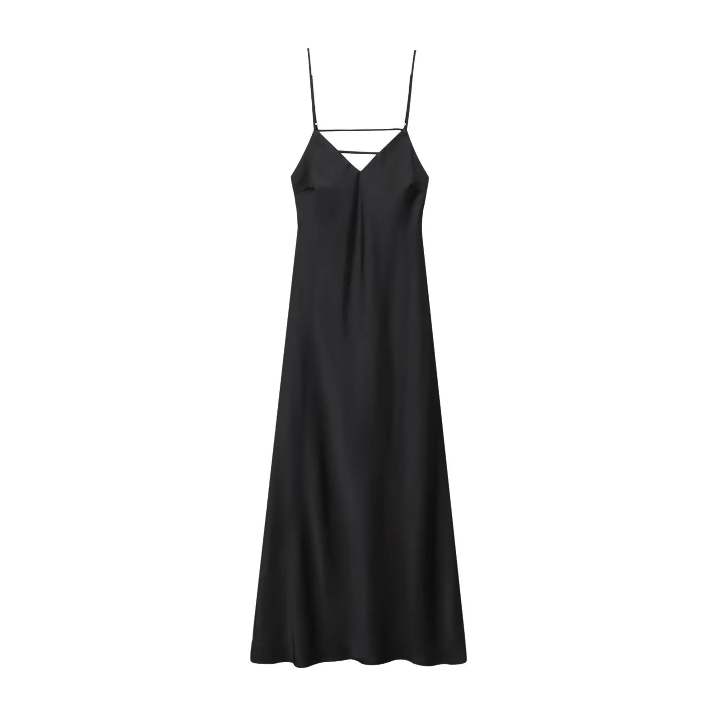 Satin Éclat™ Women’s V-Neck Long Dress