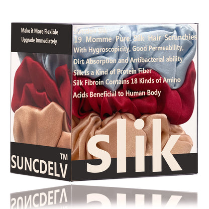 SatinÉclat™ 3 قطع ربطات شعر من الحرير الخالص