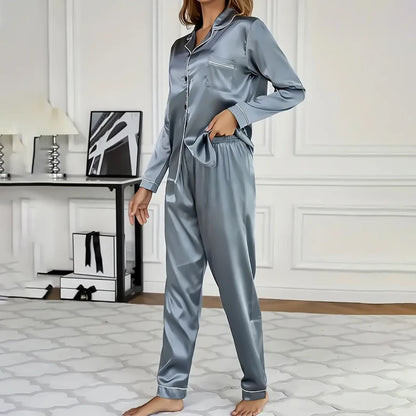 Satin Éclat™ Button Top & Pants Sleepwear Set
