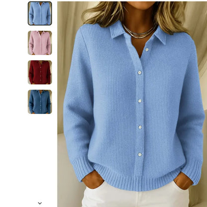 Lunara Winter™ gestrickter Reverspullover mit Knöpfen
