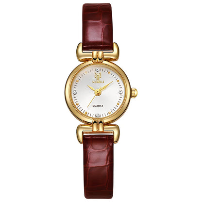 Velya Watches™ Orologio da donna in pelle nera