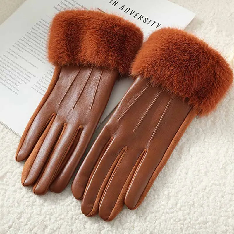 Lunara Winter™ Damen-PU-Lederhandschuhe