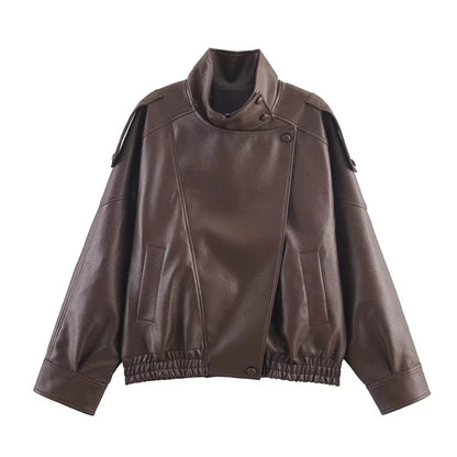 Lunara Winter™ Lederjacke mit Stehkragen