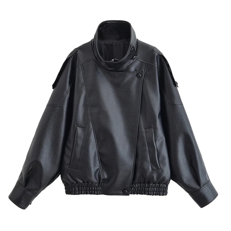 Lunara Winter™ Lederjacke mit Stehkragen